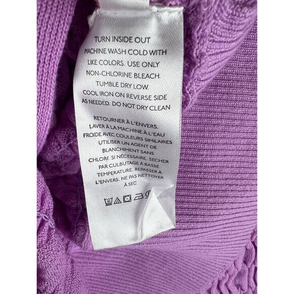 Free People Scrunchy Shrug Purple Long Sleeve Cropped Tie Front Cardigan Size XS - Picture 6 of 14